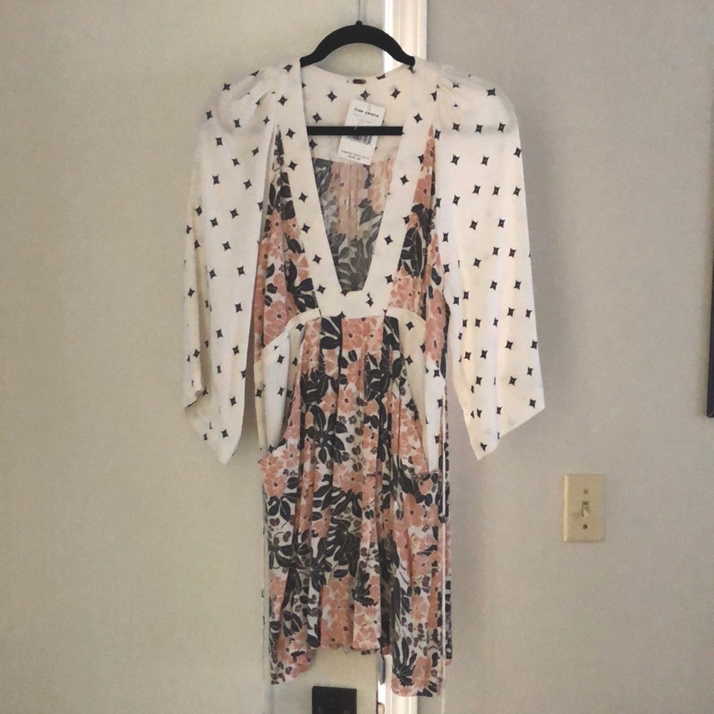 Free People Ivory Combo Dress / Size XS
